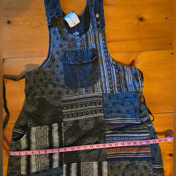 Handmade Patchwork Cotton Dress (Women's L/XL) - Picture 13 of 14